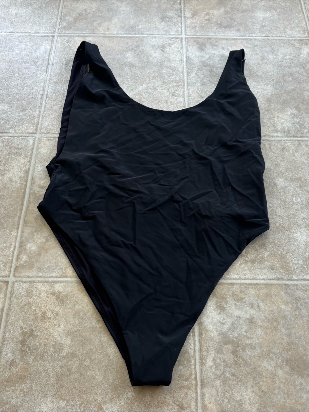 aerie Black Scoop One-Piece Swimsuit